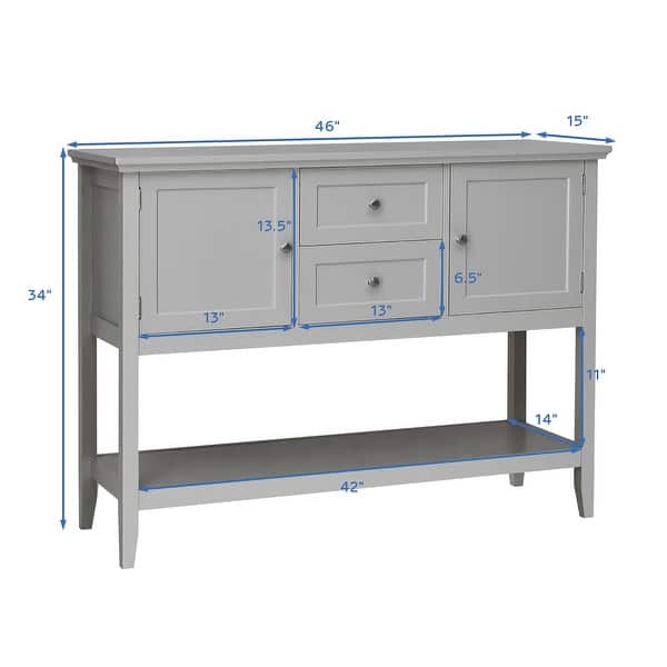 dimension image slide 1 of 2, Costway Sideboard Buffet Table Wooden Console Table w/ Drawers &