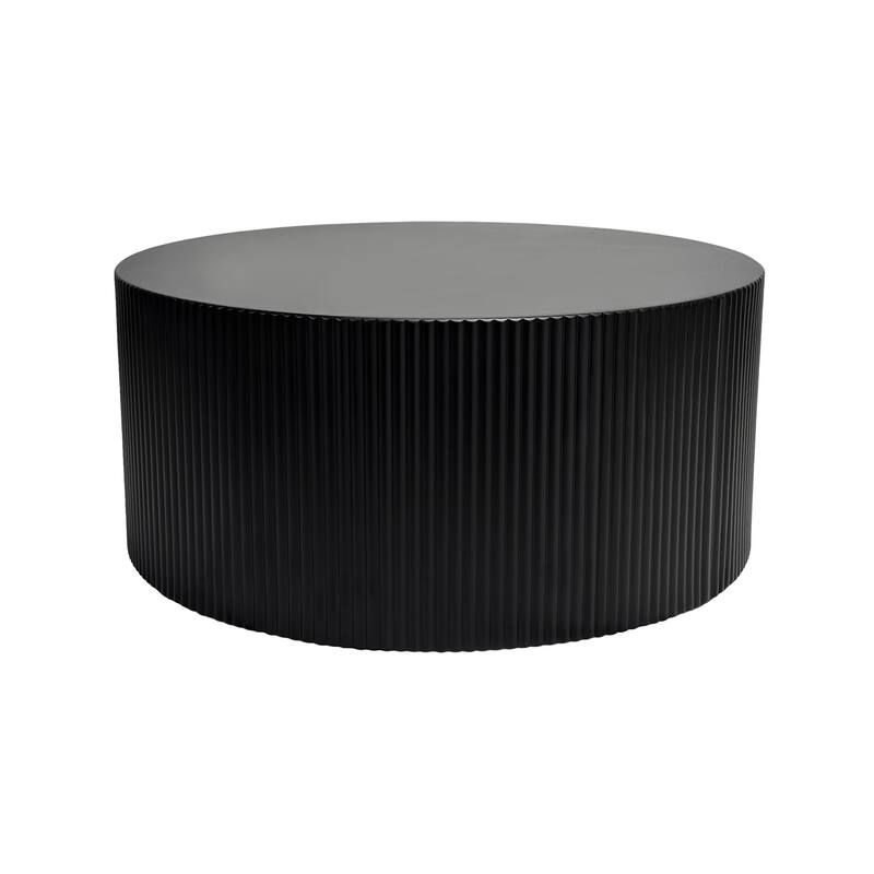 35.83" Stylish and Minimalist Wave Stripe Coffee Table, Modern Round Coffee Table for Living Room, Bedroom