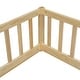 preview thumbnail 7 of 9, Double Twin Floor Bed with Fence, Guardrails, Without Door