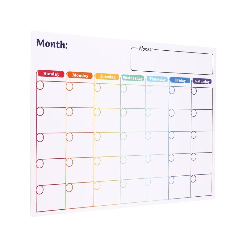 16.9" x 11.8" Magnetic Calendar, Erasable Dry Erase Calendar - White