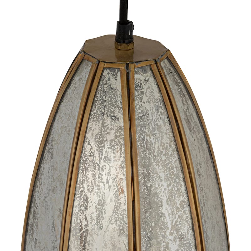 Mirrored Mercury Glass Pendant with Framework Design