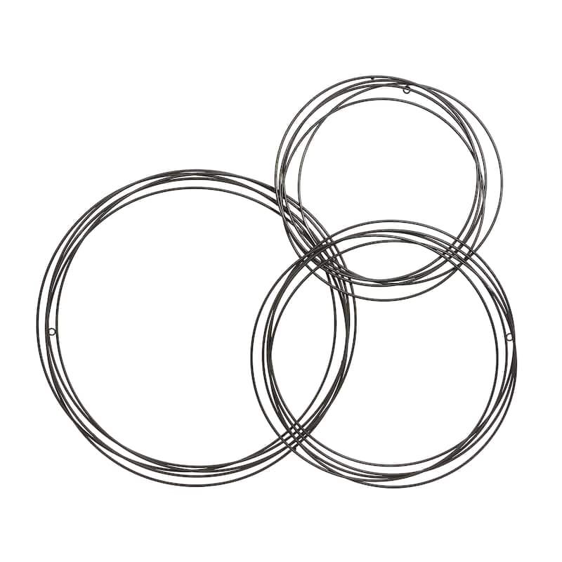 Metal Plate Overlapping Ring Home Wall Decor - Black or Gold - CosmoLiving by Cosmopolitan