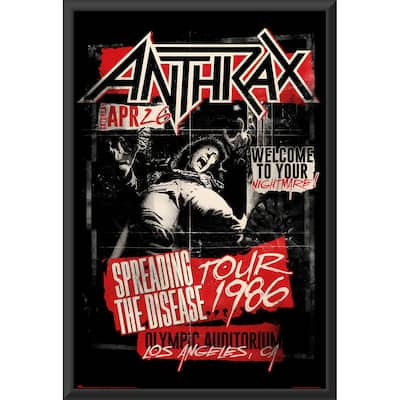 Anthrax - Spreading the Disease Tour Poster replica Framed Art Poster - 24 x 36 Inch