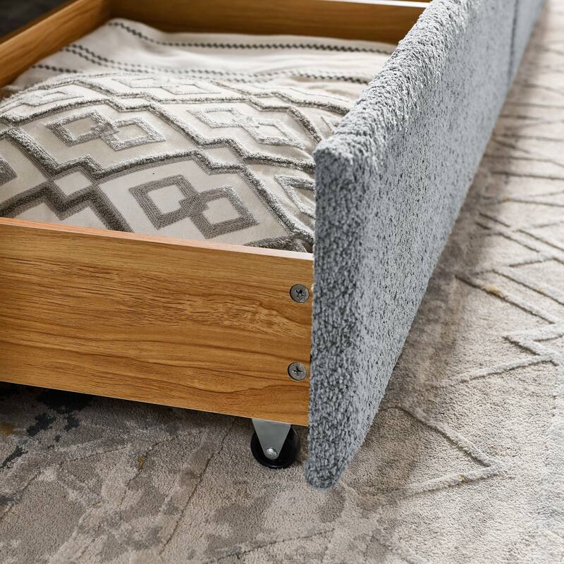 Daybed with Trundle Upholstered Tufted Sofa Bed