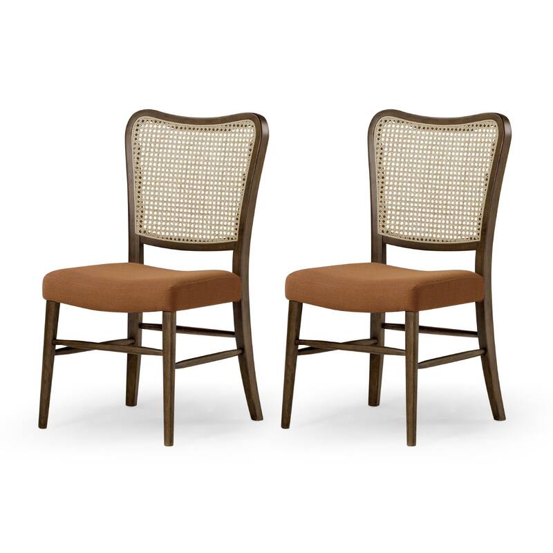 Maven Lane Vera Dining Chairs, Set of 2 - Aged Brown