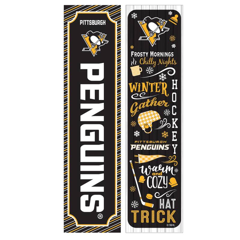47" Double Sided Seasonal Porch Leaner, Pittsburgh Penguins - 47" x 11.25"