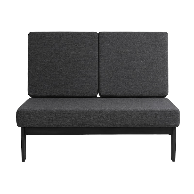 Outdoor Teak Wood Patio Loveseat with Cushions