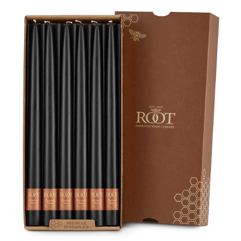 ROOT Hand Dipped Taper Candles - 12 Ct - Black - 12 X .88