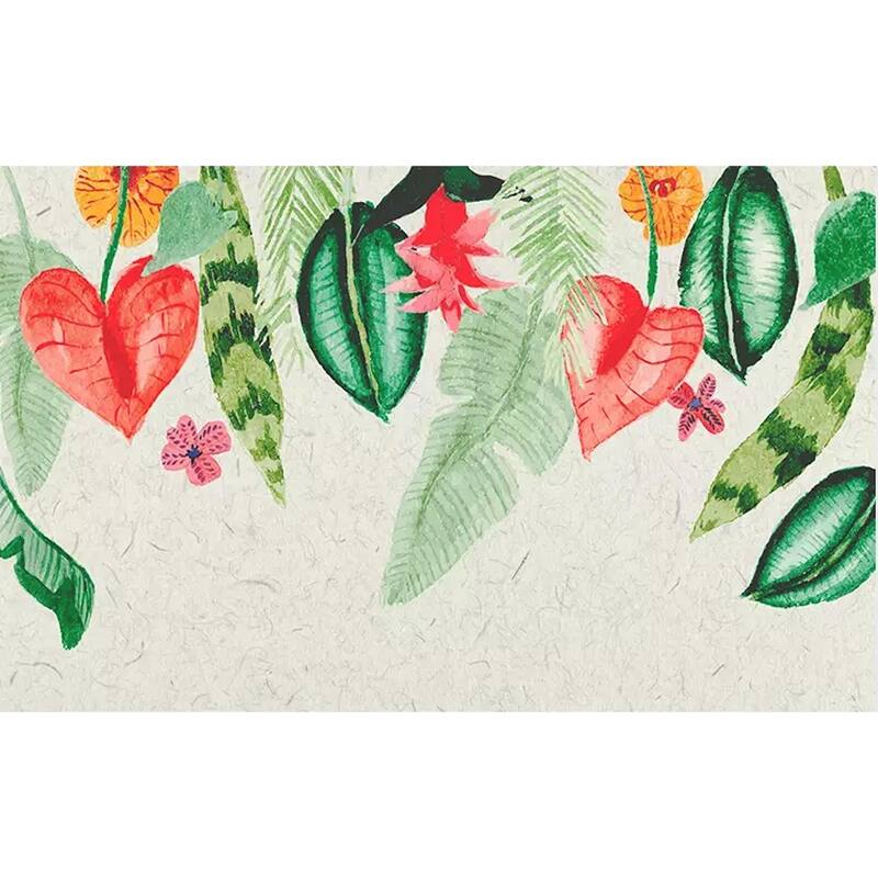 GK Wall Design Colorful Leaf Soft Floral Watercolor Tropical Leaves Removable Wallpaper