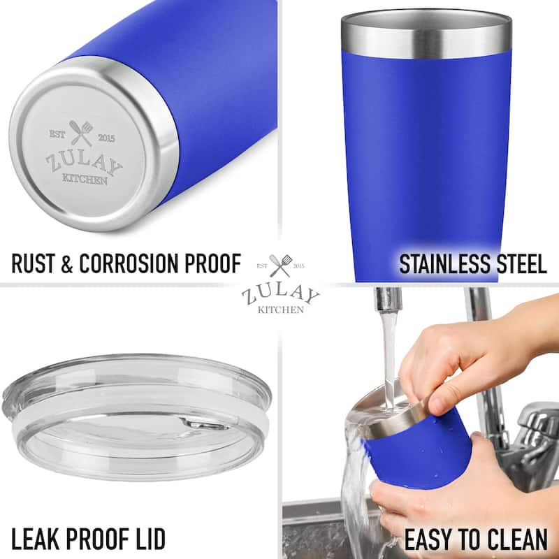 Zulay Kitchen 20oz Stainless Steel Tumbler With Lid and Straw