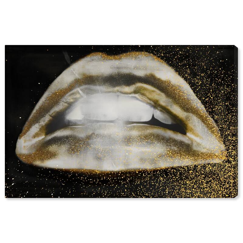 Wynwood Studio Canvas Fashion and Glam Kiss Caviar - Custom Black and Wall Art Canvas Print