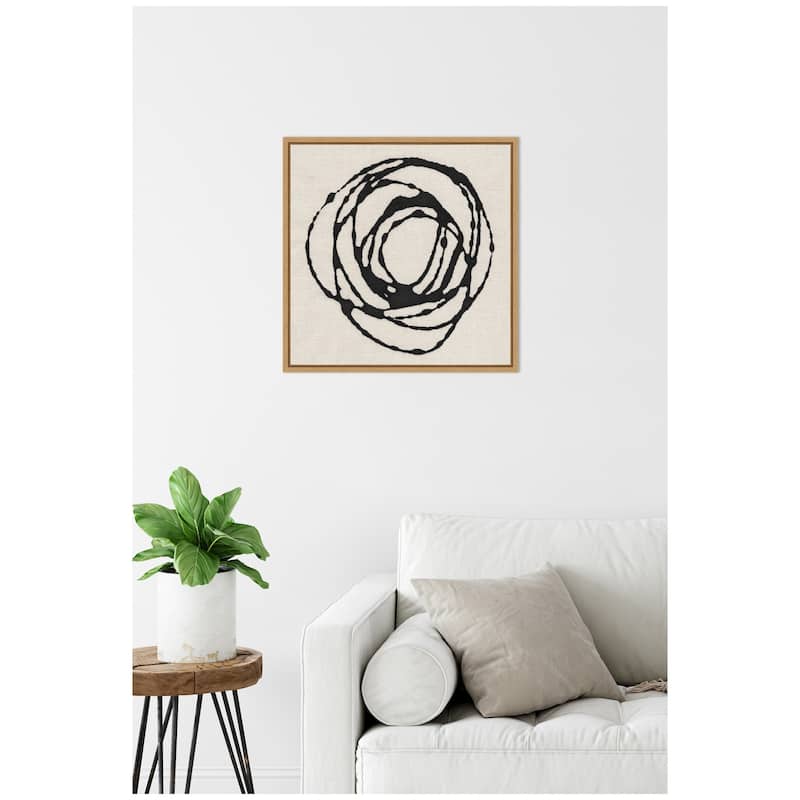 Kate and Laurel Sylvie Flowing Circle Abstract Framed Canvas by The Creative Bunch Studio
