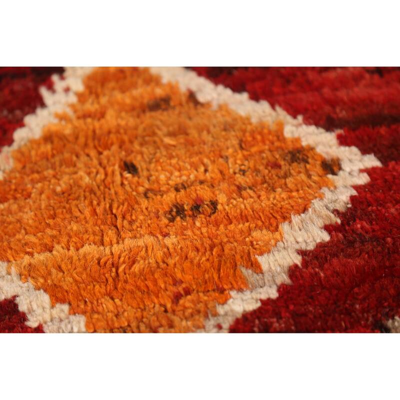 Red Moroccan Oriental Area Rug Handmade Wool Carpet - 6'9" x 9'10"