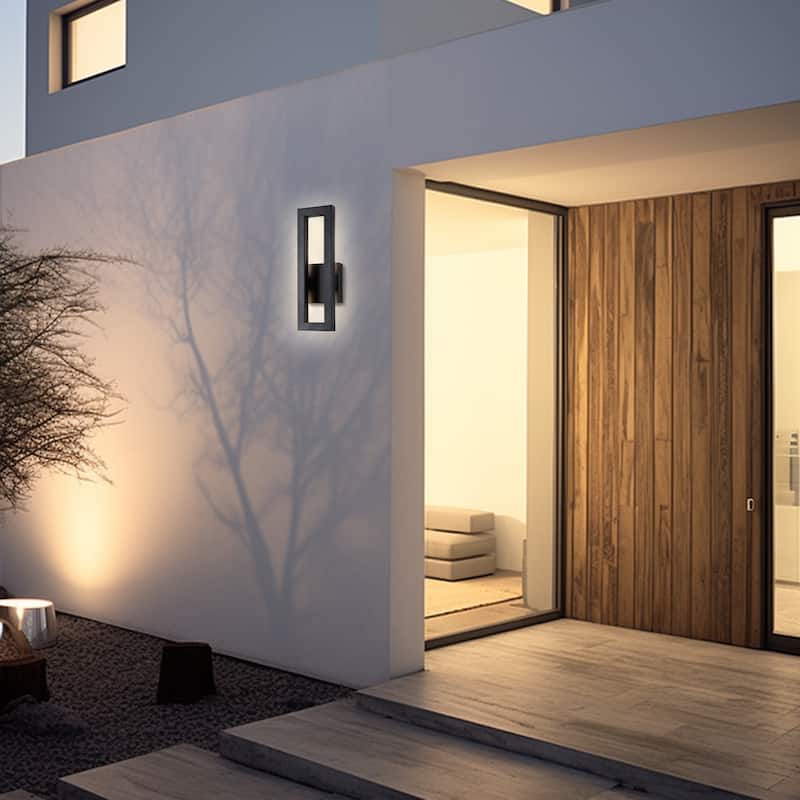 Matte Black Iron Integrated LED Outdoor/Indoor Wall Sconce