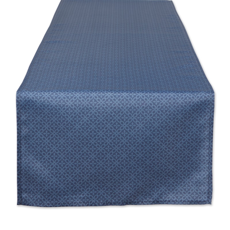DII Stone Tonal Lattice Print Outdoor Table Runner - Stone