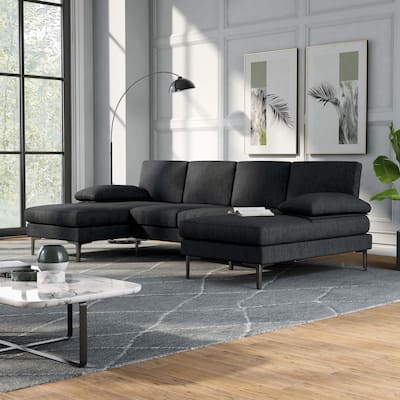 Nigh Contemporary Chenille U-Shaped Sectional by Furniture of America