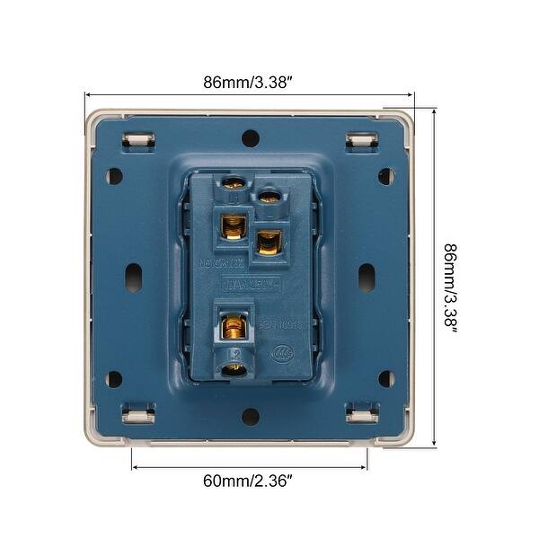 Wall Panel Rocker Light Switch Wall Panel Rocker 1 Gang 2 Way Gold Tone 250V 10A ...