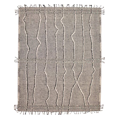 ECARPETGALLERY Hand-knotted Tangier Black, Cream Wool Rug - 9'3 x 12'1