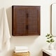 preview thumbnail 36 of 44, Teamson Home Hatteras 22 in. W 2-Door Wall Cabinet with Rattan Inlay Doors, Bathroom Wall Storage, Small Bathroom Organizer