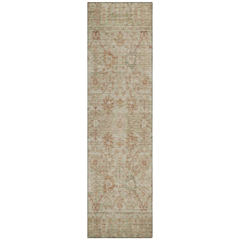 Machine Washable Indoor/ Outdoor Vintage Traditional Chantille Rug
