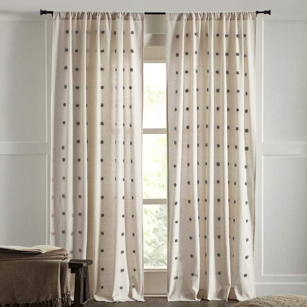 Astrid Linen Curtain, Grey, 108
