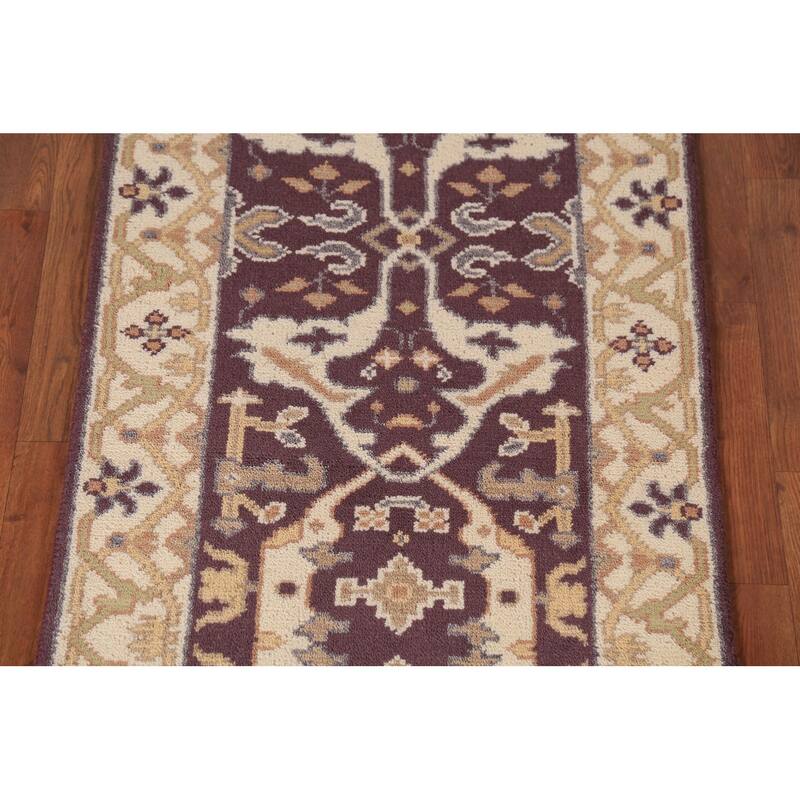 Oushak Oriental Runner Rug Handmade Red Wool Carpet - 2'6" x 9'10"