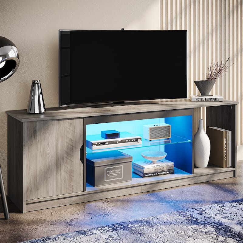 Modern TV Stand for up to 65" TVs Gaming Entertainment Center with Adjustable Shelves for PS5 - 58 inches