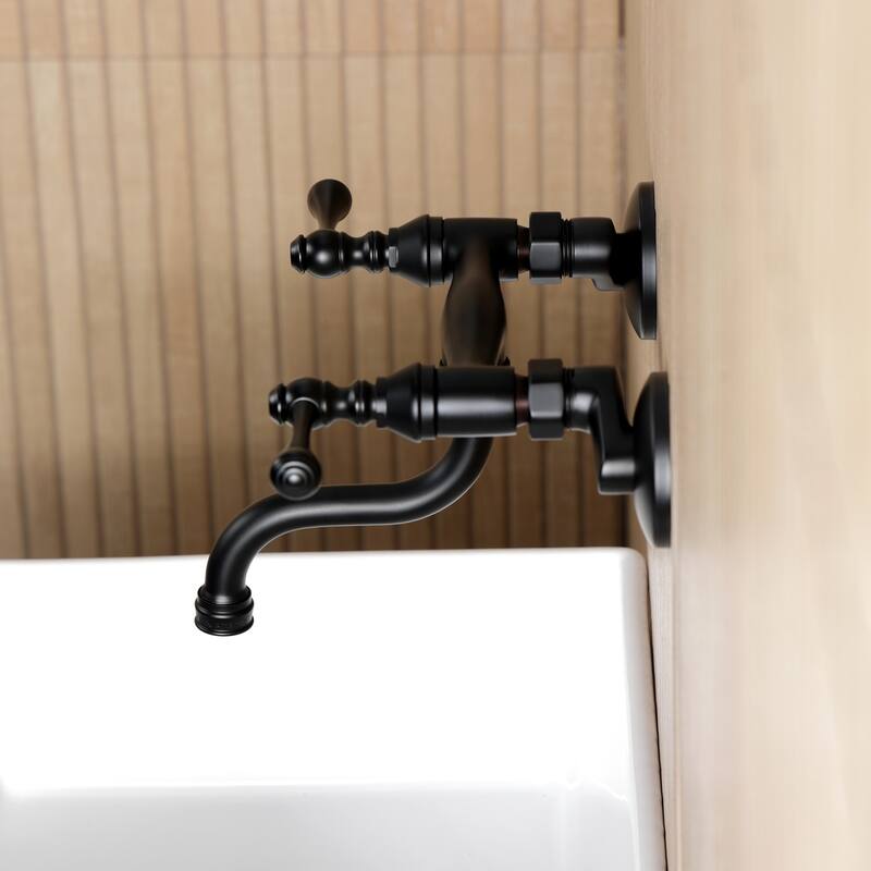 Kingston Brass Kingston Two-Handle 2-Hole Wall Mount Bathroom Faucet