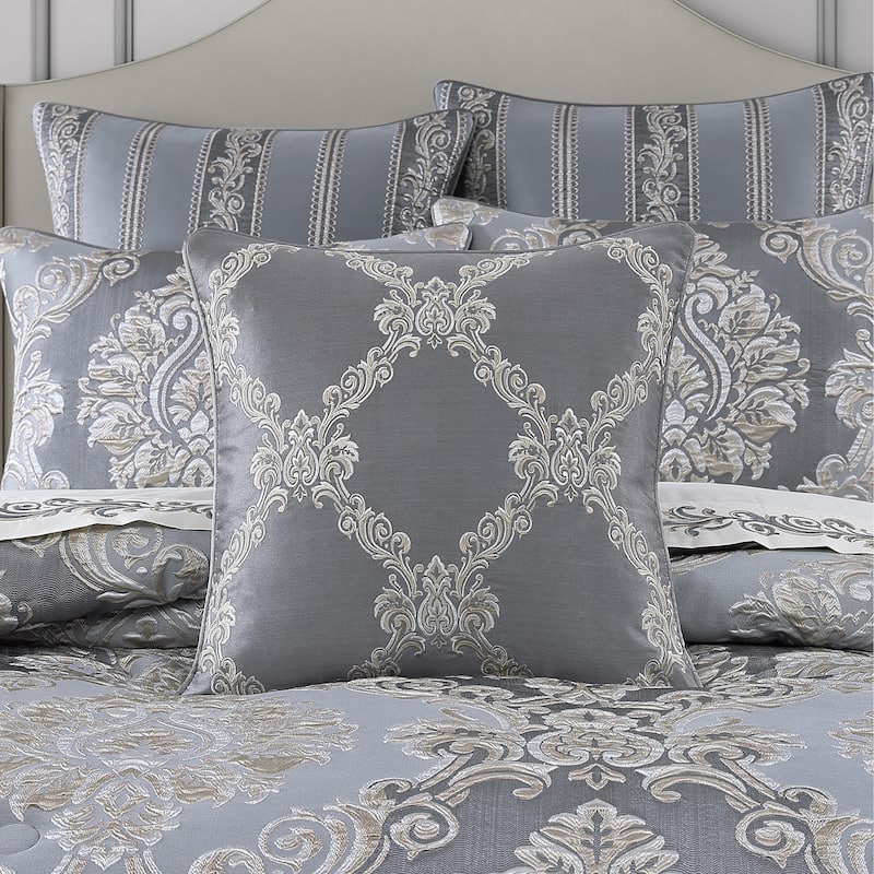 J. Queen New York Krista 20" Square Embellished Decorative Throw Pillow