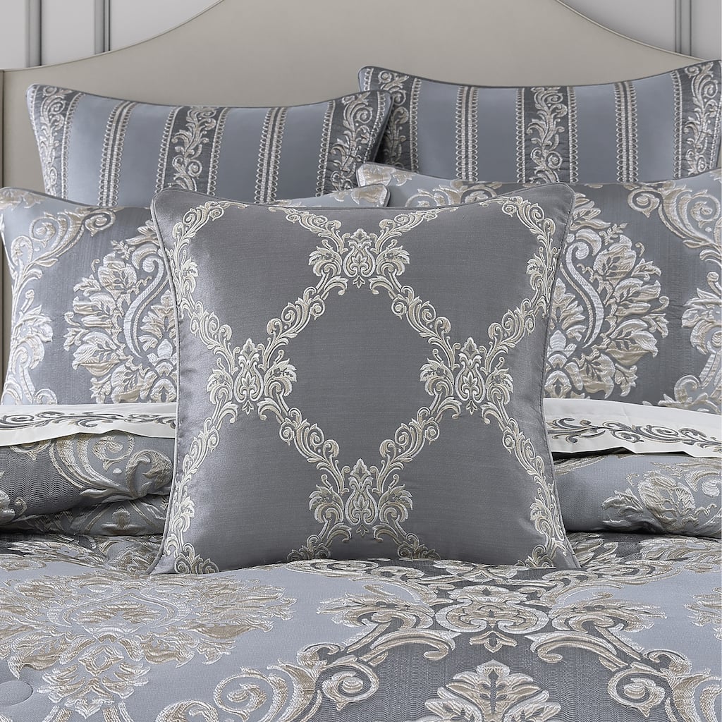 J. Queen New York Krista 20" Square Embellished Decorative Throw Pillow