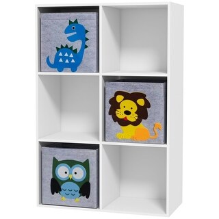 Kids Storage Cabinet with Cartoon Design and Anti-Tipping Safety Features - 24.25" W x 11.75" D x 36" H