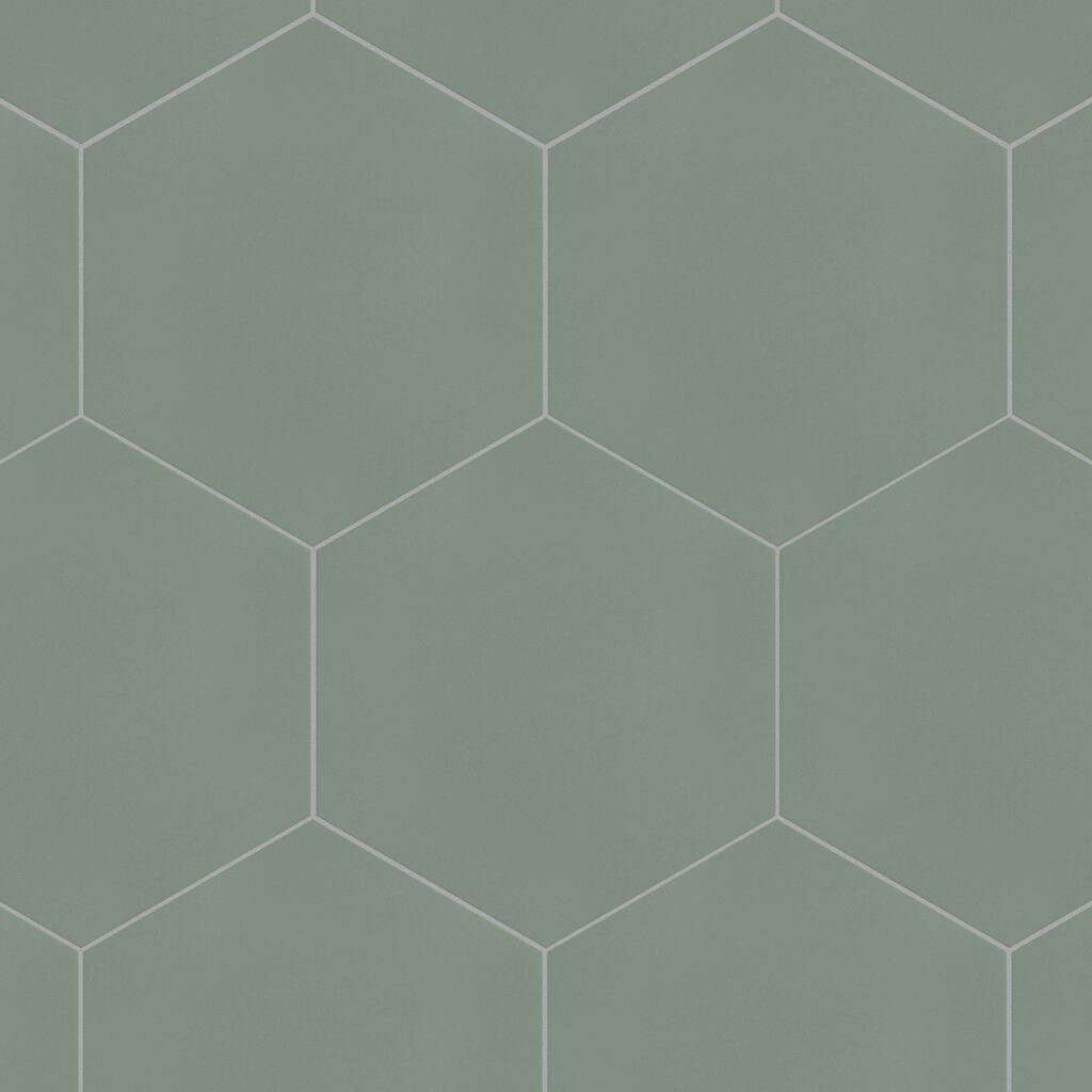 Merola Tile Textile Basic Hex Kale 8-5/8" x 9-7/8" Porcelain Floor and Wall Tile
