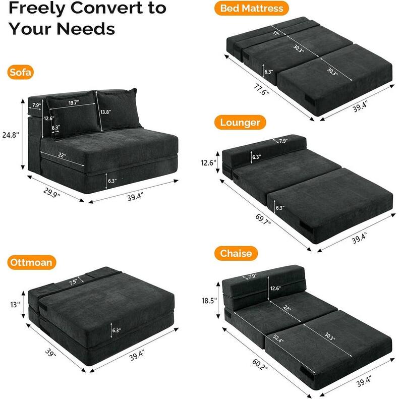 VINGLI 43'' W Single Sofa Bed