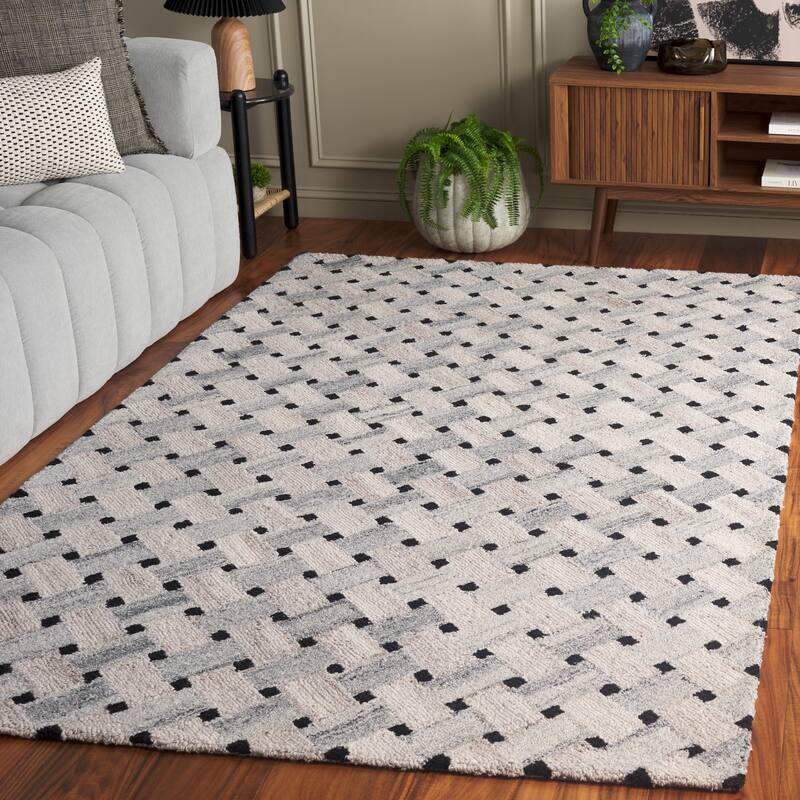 SAFAVIEH Handmade Genre Sakura Mid-Century Modern Wool Rug - 8' x 10' - Grey/Brown