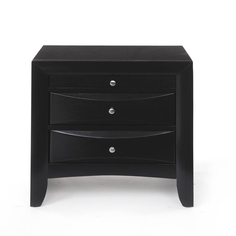 2-Drawer Nightstand with Tray - Spacious Storage & Okume Veneer Top