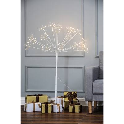 4ft Pre-lit Artificial White Starburst LED Lighted Christmas Tree Holiday Decoration - 47.24" H x 31.5" W x 29.53" D