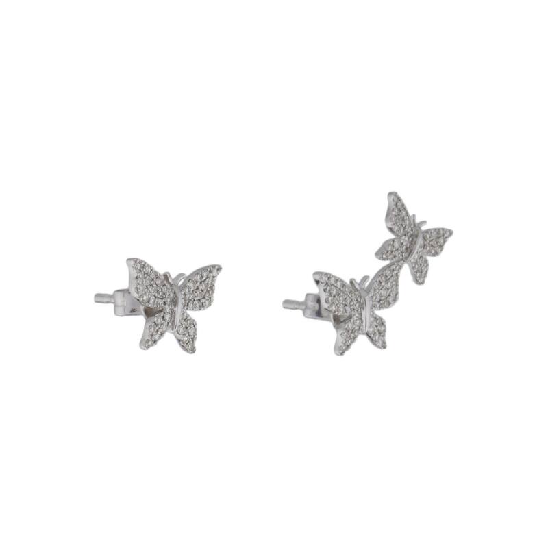 Joelle Collection Diamond Butterfly Studs Earrings 14K Gold 1/3ct TDW