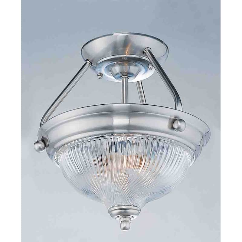 Volume Lighting 3 Light Semi-Flush Ceiling Fixture - Brushed Nickel