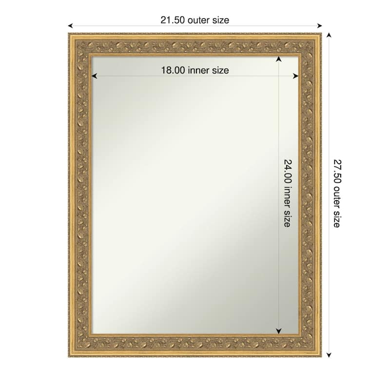 Carter Dark Gold Non-Beveled Wood Framed Bathroom Vanity Wall Mirror - Carter Dark Gold - 22 x 28 in