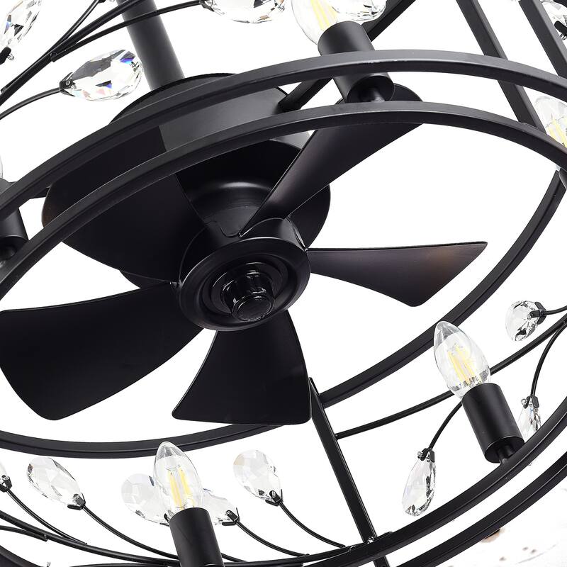 20-Inch Crystal Ceiling Fans with Light and Remote Included