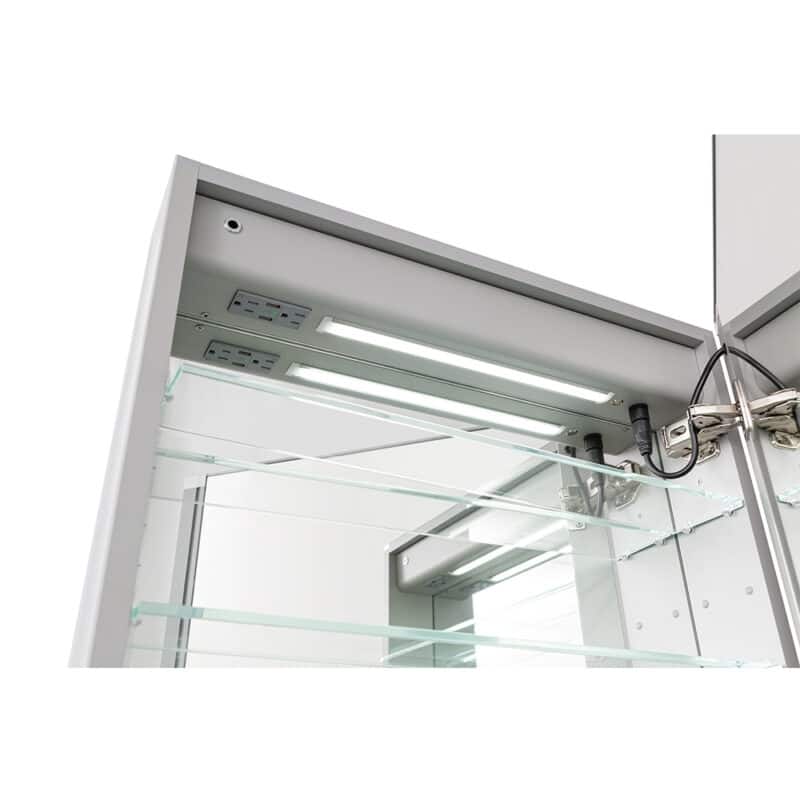AQUADOM Edge Royale Bathroom Led Lighted Medicine Cabinet Defogger, 3X LED Adjustable Magnifying Mirror, Electrical Outlets.