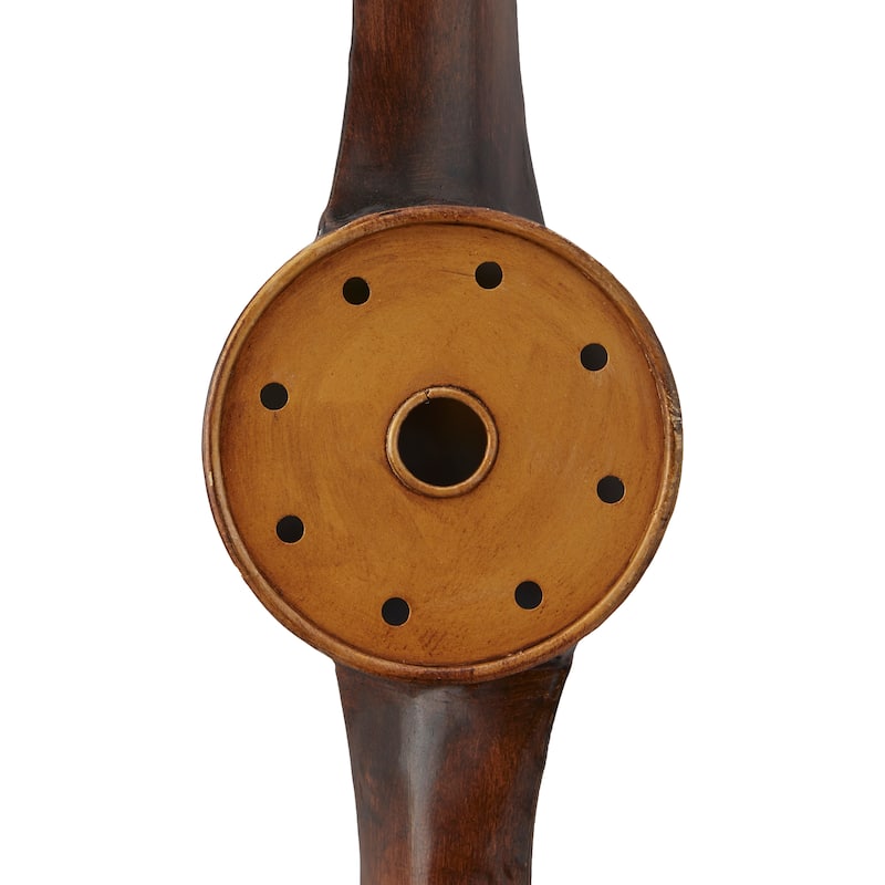 Brown Metal 2 Blade Airplane Propeller Wall Decor with Aviation Detailing