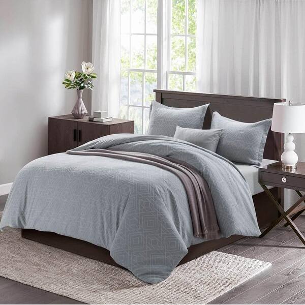 WHOLINENS Cotton Matelasse Duvet Cover with Pillow Shams PreWashed