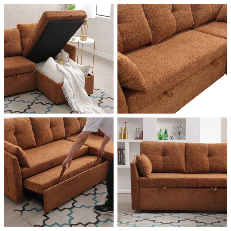 L Shaped Modular Sectional Sofa w/ Reversible Chaise and Storage Seat