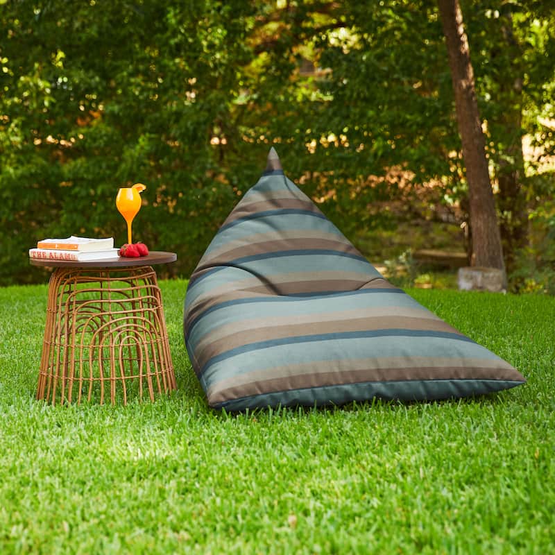 Sorra Home Sunbrella Outdoor Bean Lounger - 54 in W x 38 in W x 21 in H - Gateway Mist