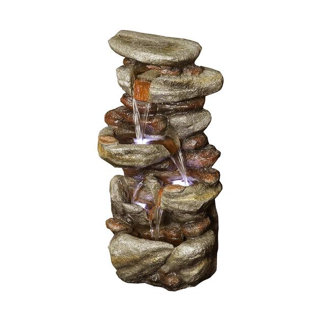 29.9" LED Lights Rock Water Fountain