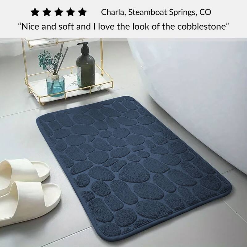 Memory Foam Bath Mat Pebble Design 32x20