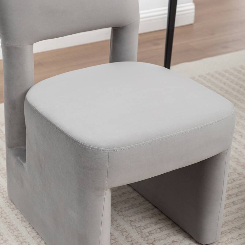 SEYNAR Modern Velvet Upholstered Armless Dining Chair Set of 4