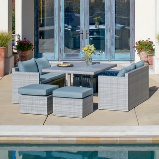 Corvus Martinka Aluminum 7-piece Wicker Outdoor Patio Dining Set