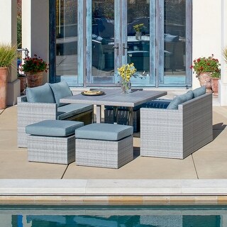 Corvus Martinka Aluminum 7-piece Wicker Outdoor Patio Dining Set